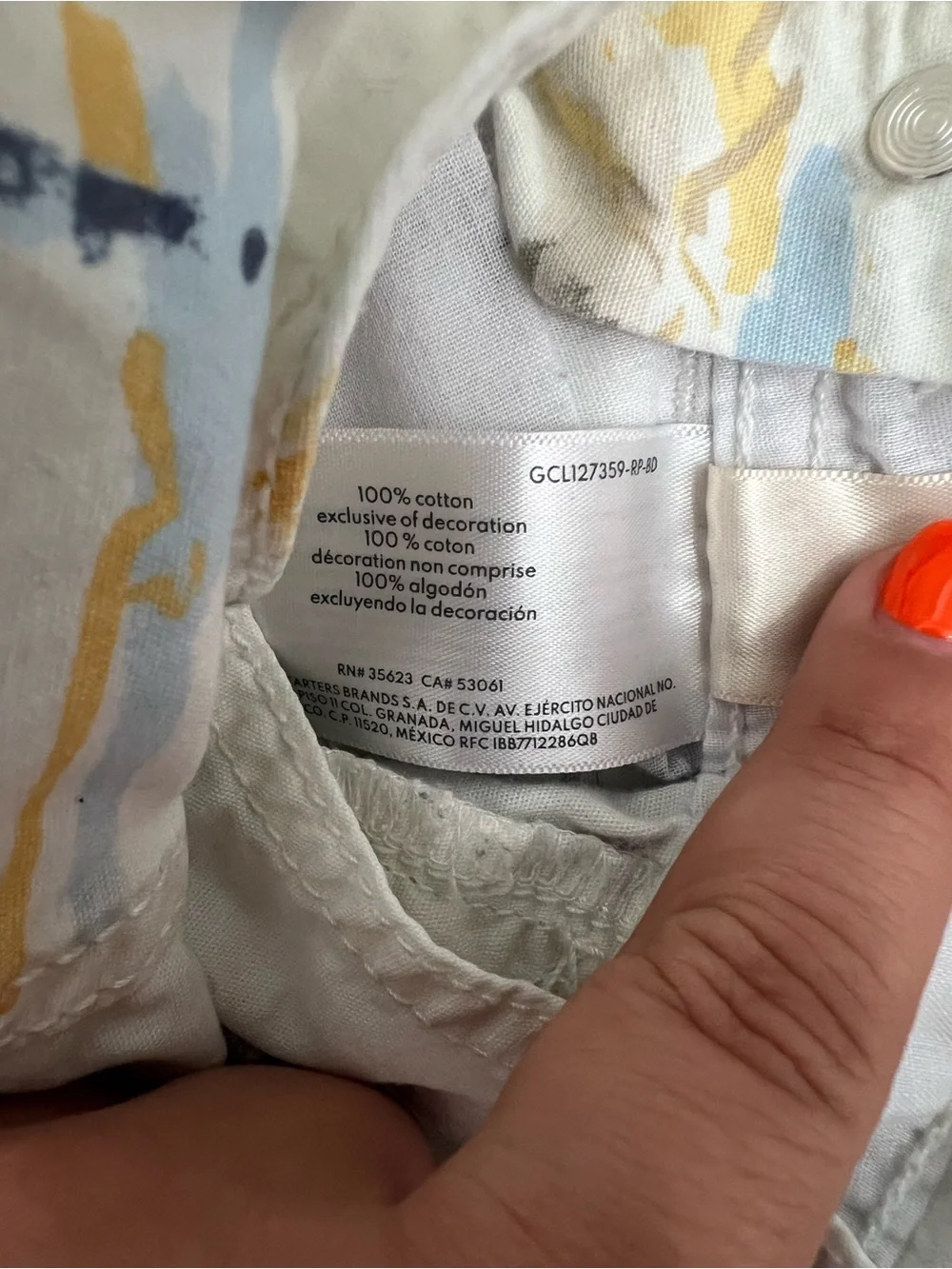 OshKosh B'gosh Cream Tropical Print Toddler 100% Cotton Overalls Size 18 Months